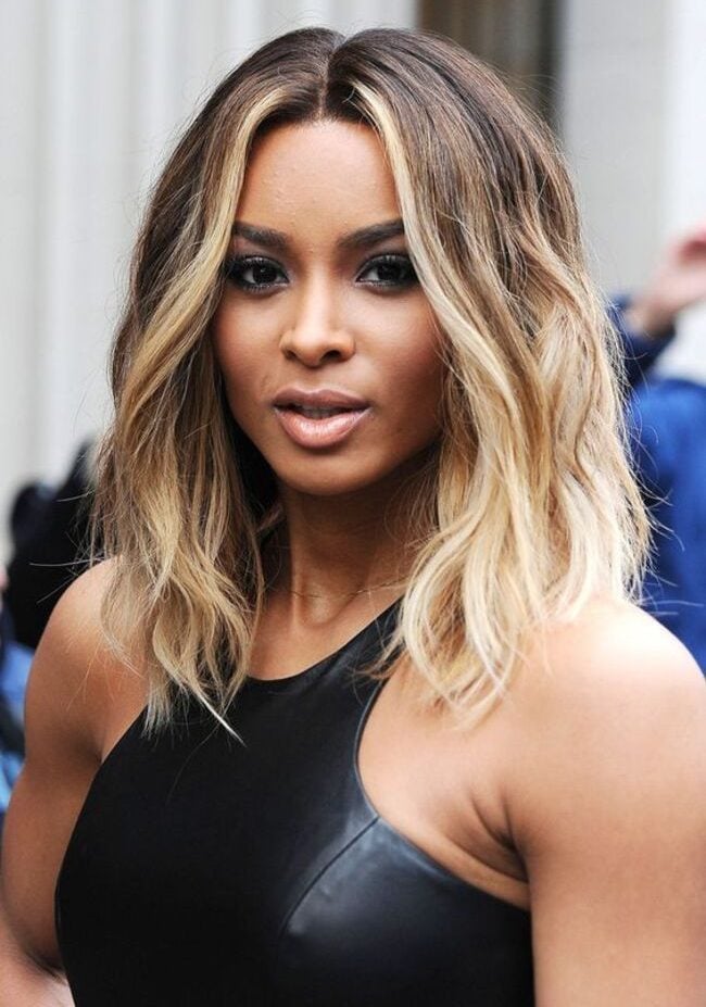 ombre blonde highlights balayage hair color on ciara