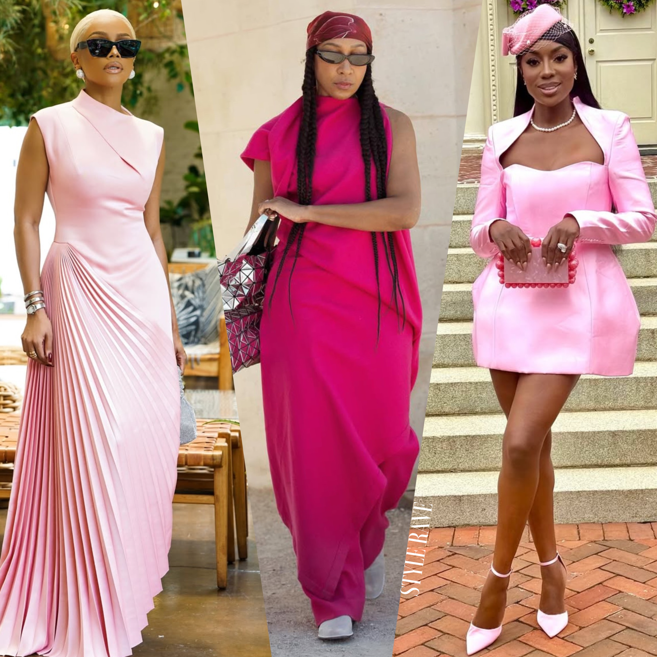women pink dresses